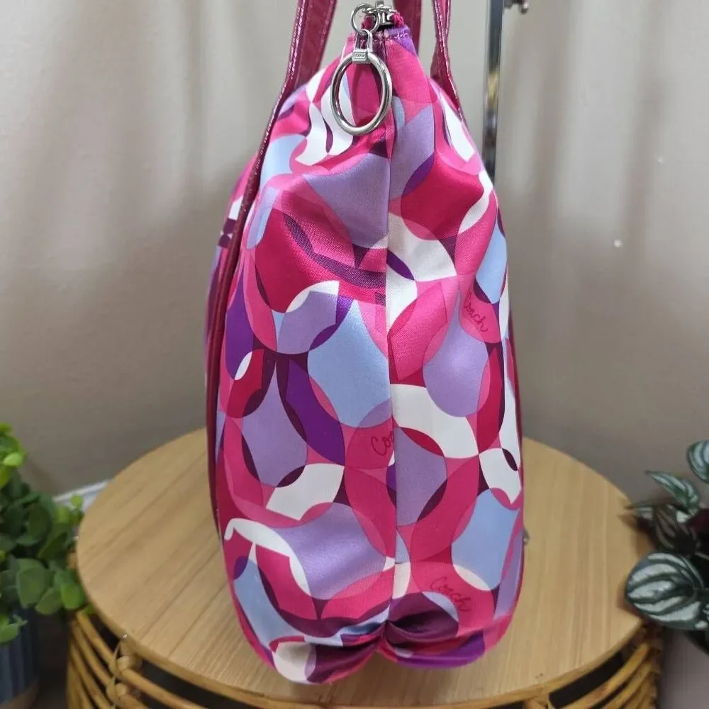 Coach Poppy Kaleidoscope Glam Tote | Pink Purple Y2K Shoulder Bag | Style M0985-